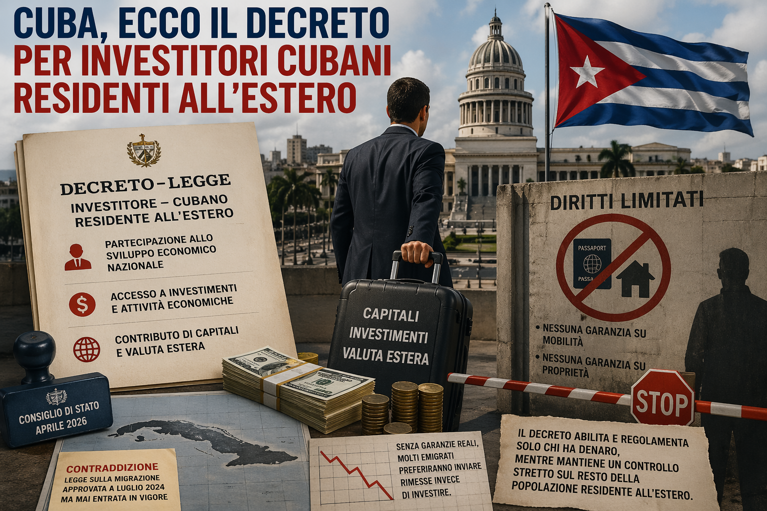 Cuba, ecco il decreto per investitori cubani residenti all’estero